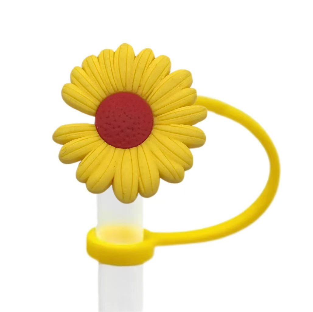 Colorful Daisy Straw Topper Cup Dust Cover Creative Straw Decoration Straw Cap