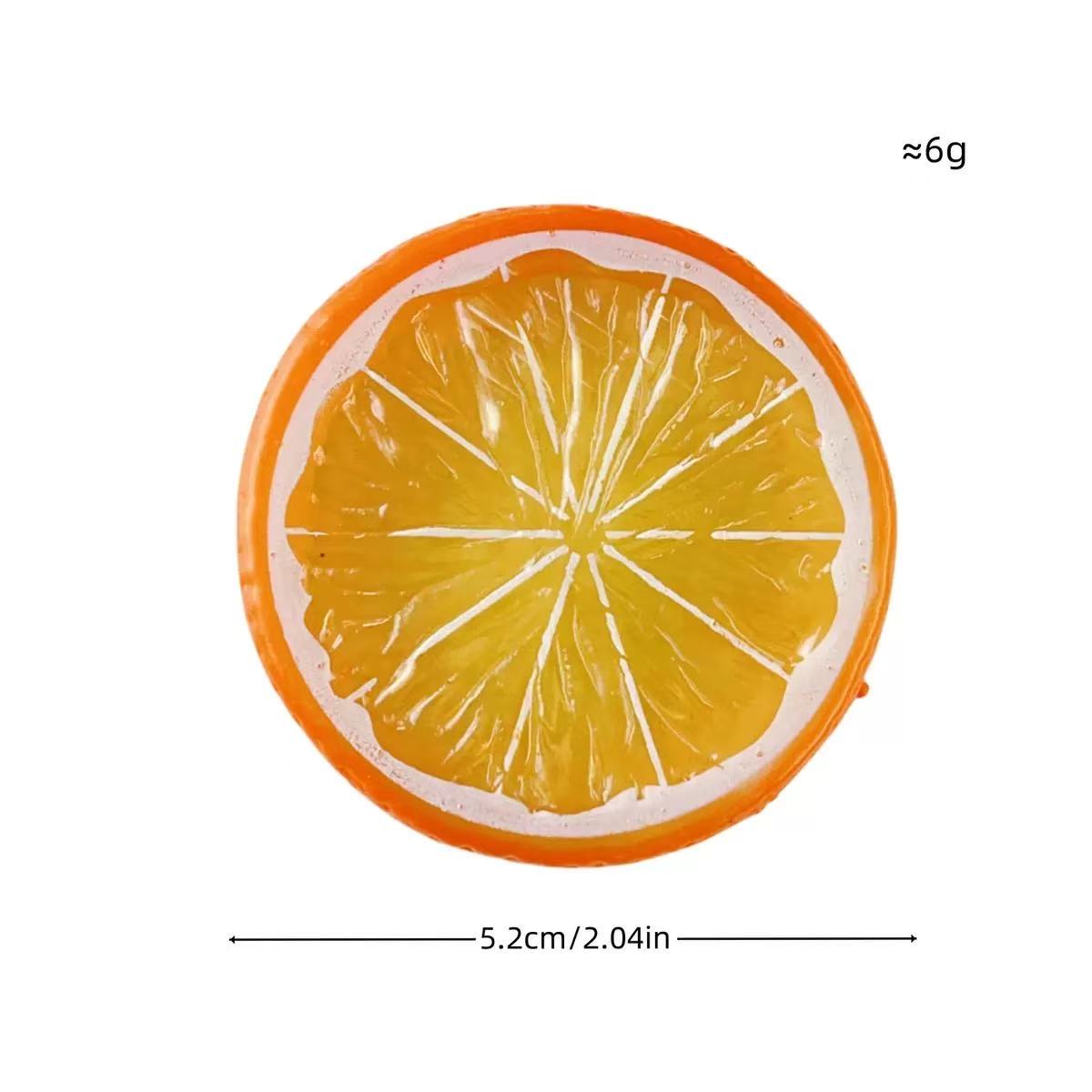 Realistic fruit lemon slices 5cm plastic orange slice accessories for cup lid decoration.