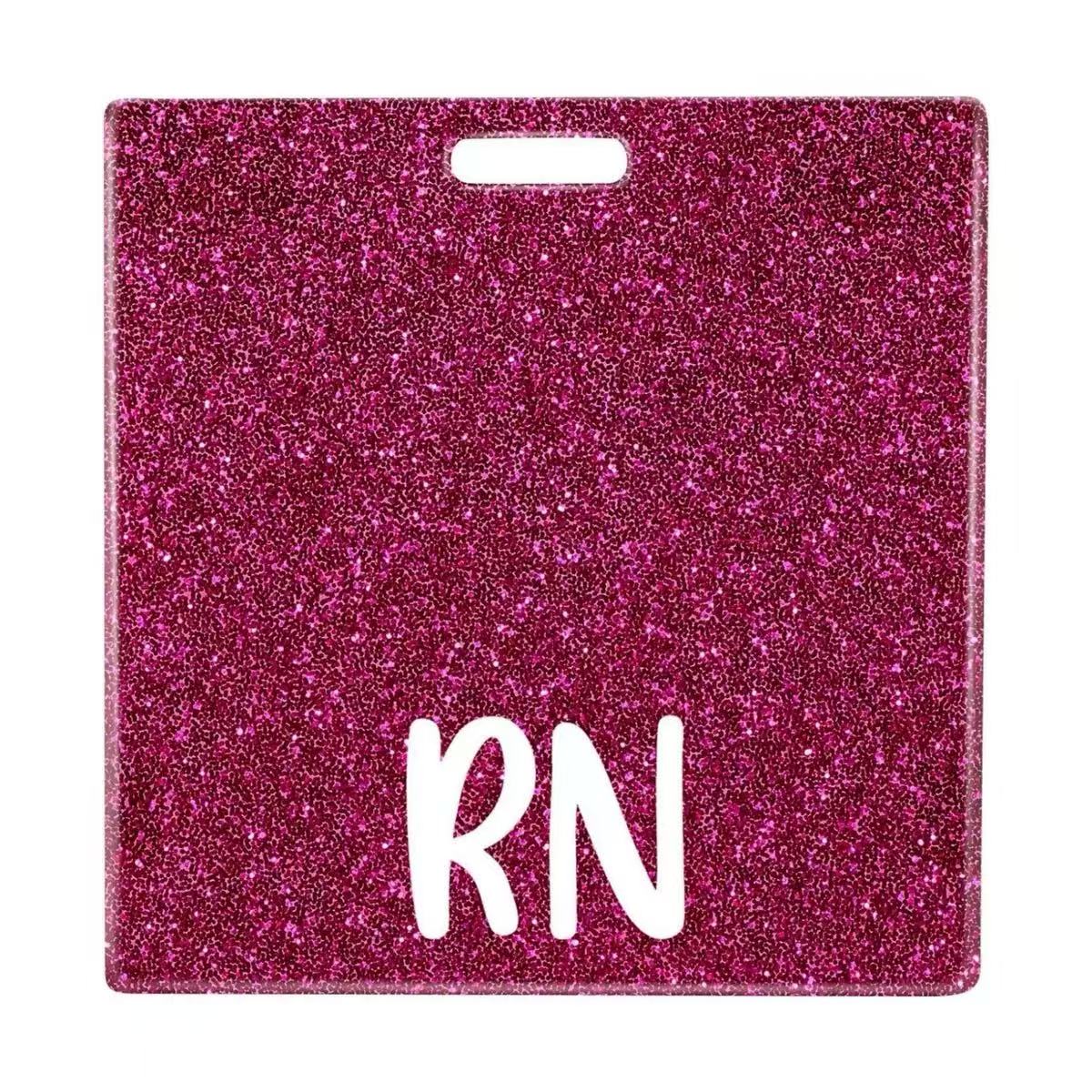 Glitter RN Acrylic Badge Reel Nurse Doctor Hospital ID Badge Holder Nurse Name Tag Clip Card Holder Sticky Note Charm