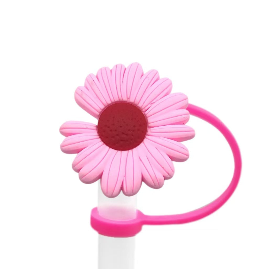 Colorful Daisy Straw Topper Cup Dust Cover Creative Straw Decoration Straw Cap