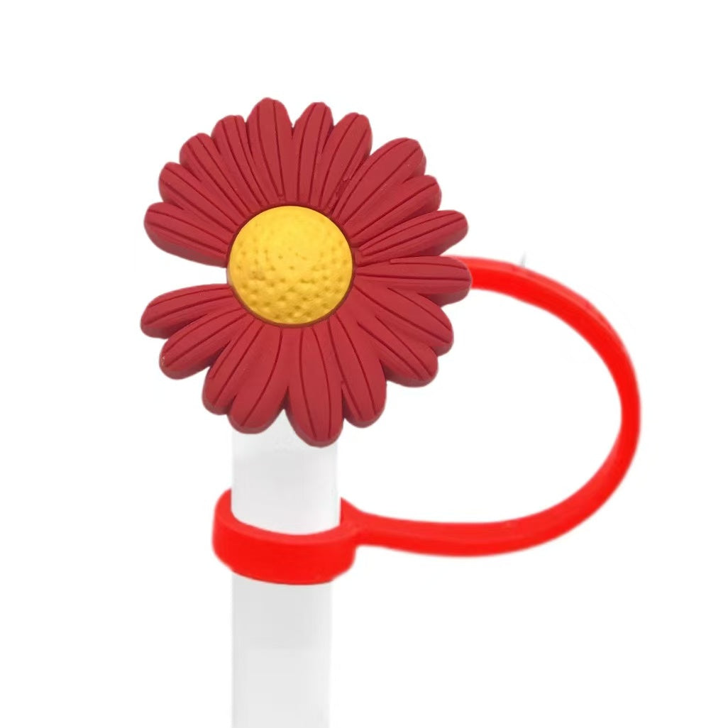 Colorful Daisy Straw Topper Cup Dust Cover Creative Straw Decoration Straw Cap