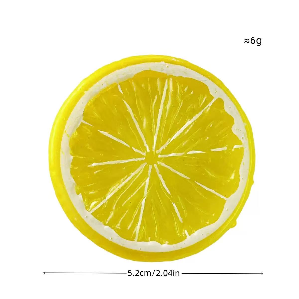 Realistic fruit lemon slices 5cm plastic orange slice accessories for cup lid decoration.