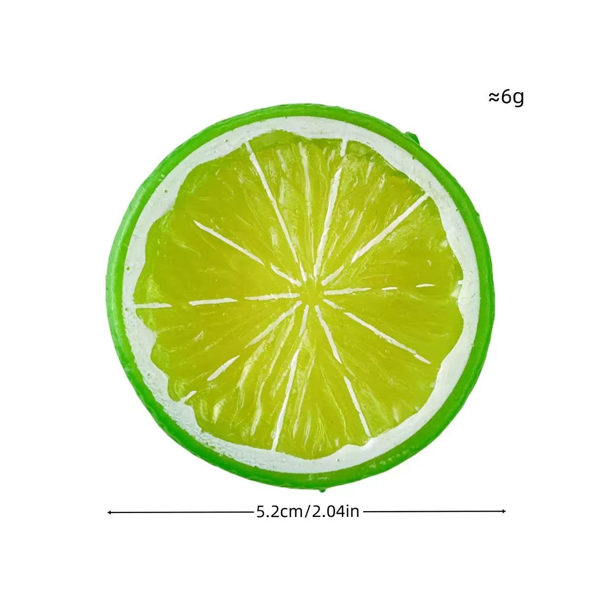 Realistic fruit lemon slices 5cm plastic orange slice accessories for cup lid decoration.