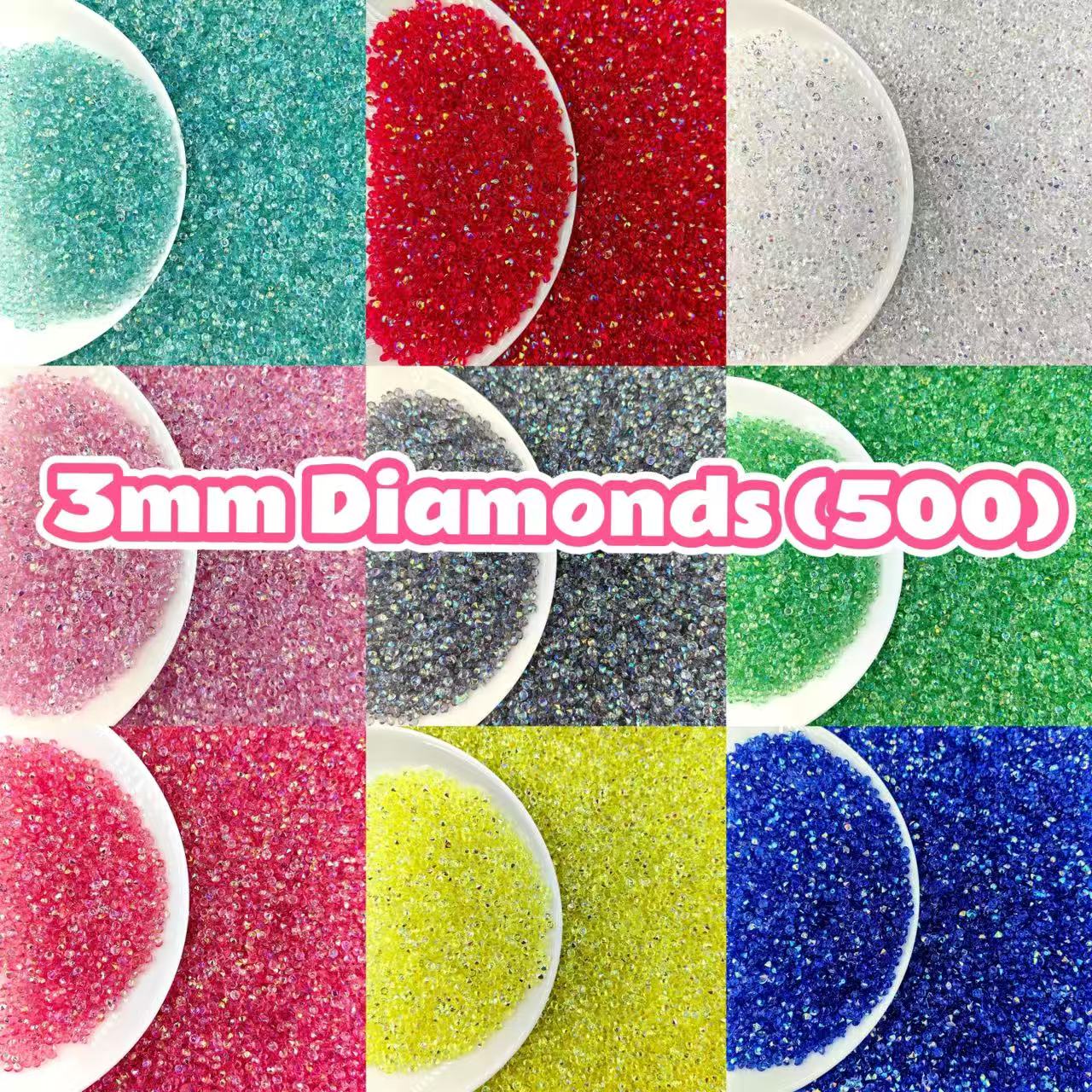 3mm acrylic gem diamonds snowglobe tumler filler(500g)