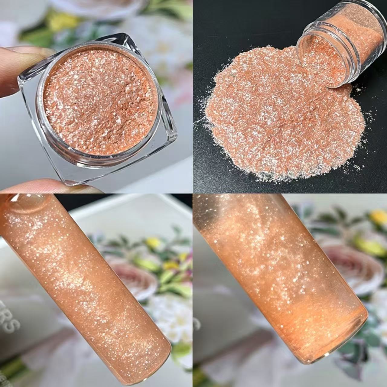Yara: Sparkly mica powder, flowing glitter mica flakes, resin DIY shimmer powder for handmade flowing sand/cloud effects.  Yara: [图片]