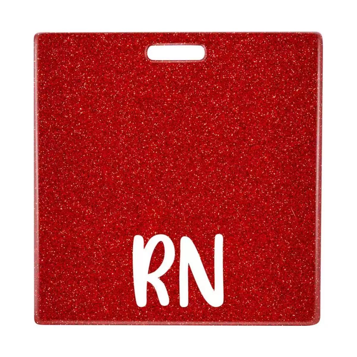 Glitter RN Acrylic Badge Reel Nurse Doctor Hospital ID Badge Holder Nurse Name Tag Clip Card Holder Sticky Note Charm