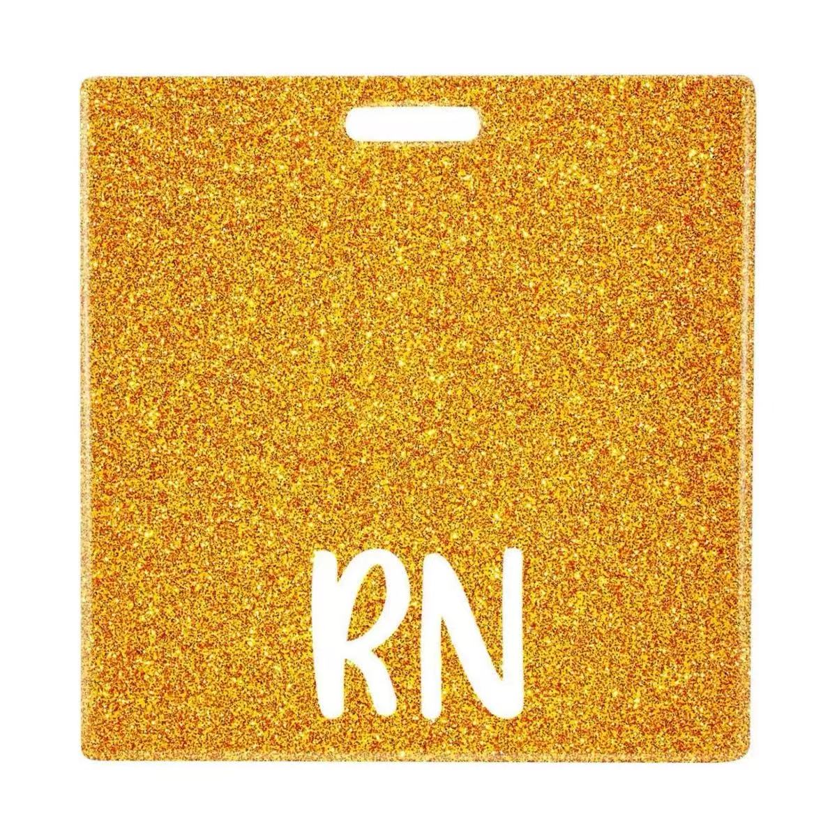 Glitter RN Acrylic Badge Reel Nurse Doctor Hospital ID Badge Holder Nurse Name Tag Clip Card Holder Sticky Note Charm