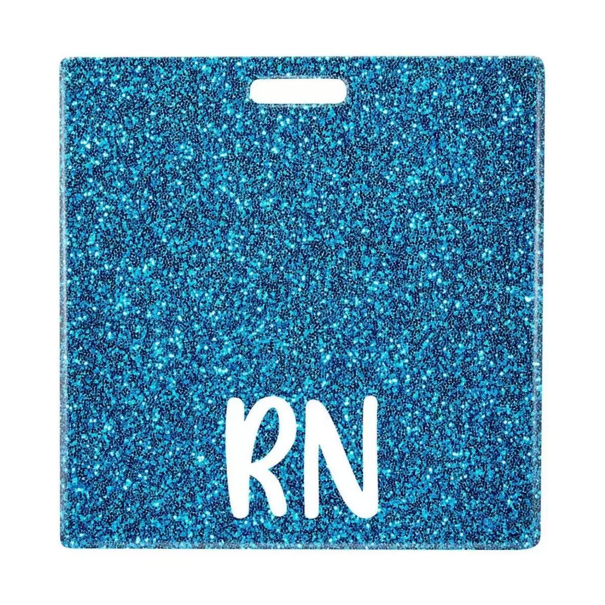 Glitter RN Acrylic Badge Reel Nurse Doctor Hospital ID Badge Holder Nurse Name Tag Clip Card Holder Sticky Note Charm