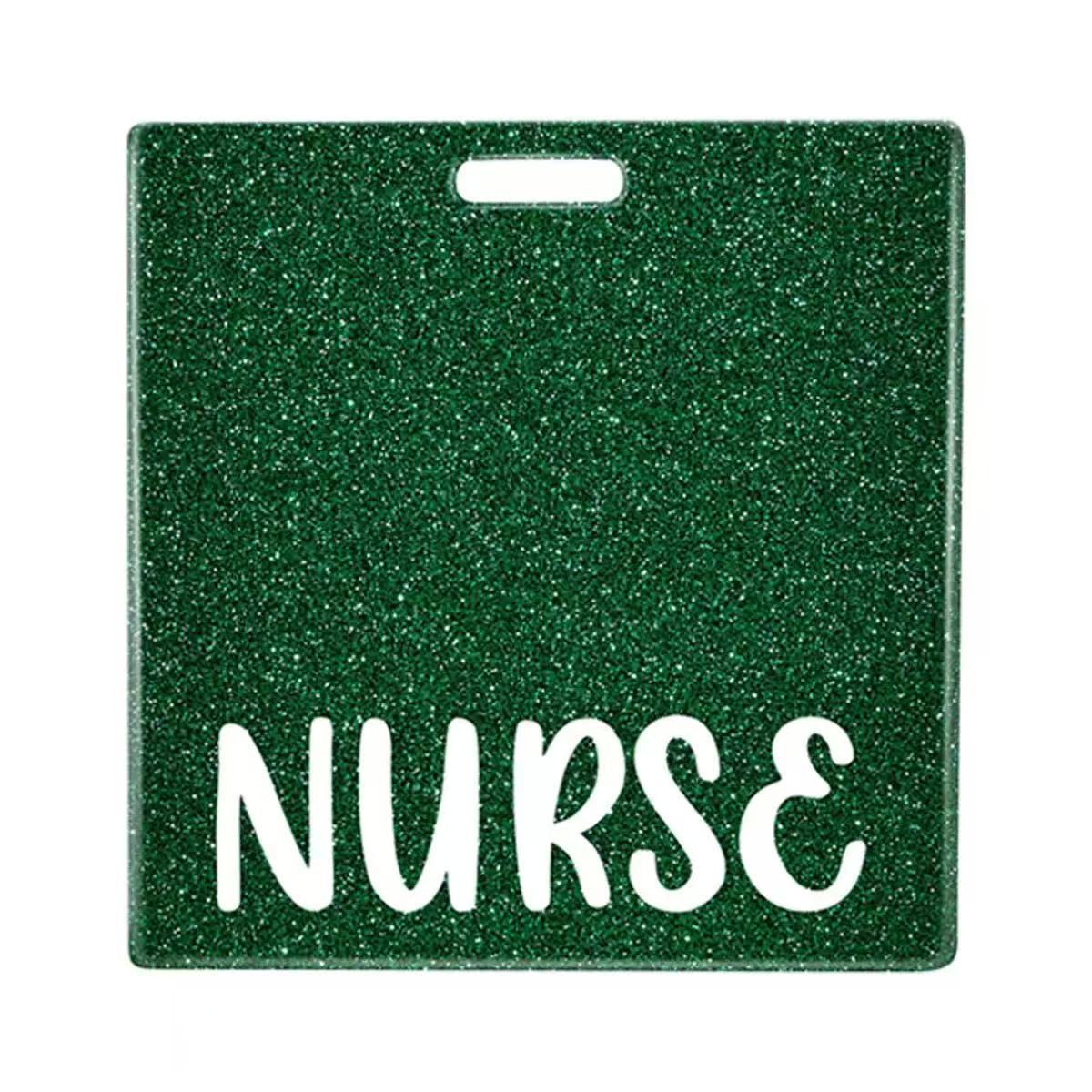 Glitter RN Acrylic Badge Reel Nurse Doctor Hospital ID Badge Holder Nurse Name Tag Clip Card Holder Sticky Note Charm