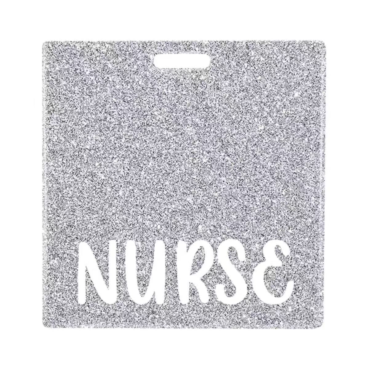 Glitter RN Acrylic Badge Reel Nurse Doctor Hospital ID Badge Holder Nurse Name Tag Clip Card Holder Sticky Note Charm