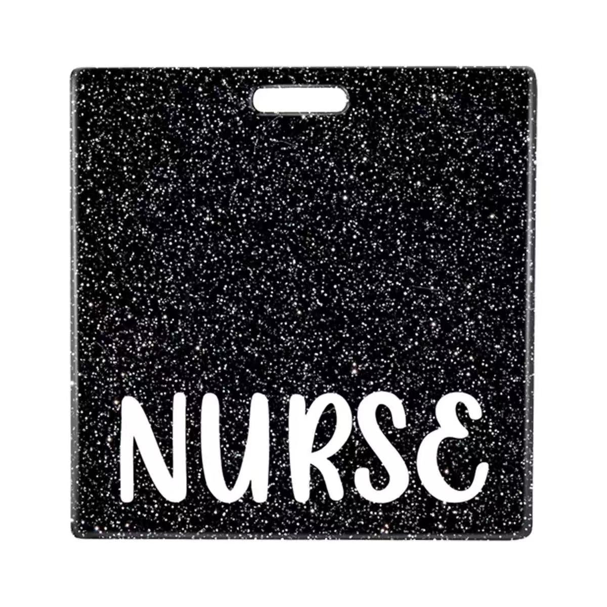 Glitter RN Acrylic Badge Reel Nurse Doctor Hospital ID Badge Holder Nurse Name Tag Clip Card Holder Sticky Note Charm