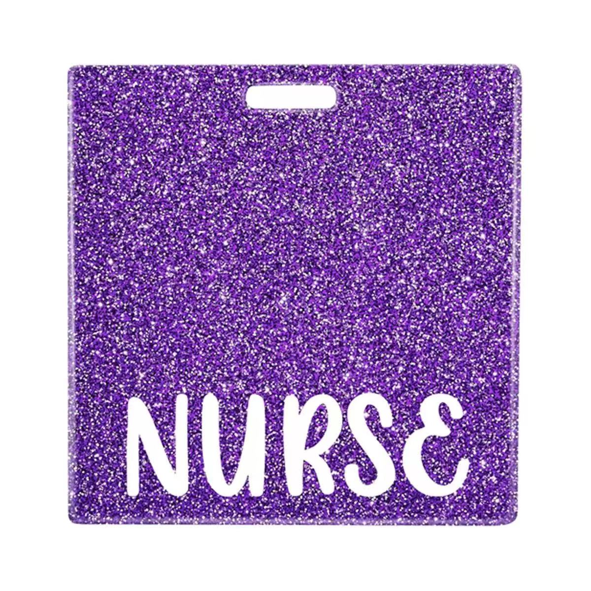 Glitter RN Acrylic Badge Reel Nurse Doctor Hospital ID Badge Holder Nurse Name Tag Clip Card Holder Sticky Note Charm