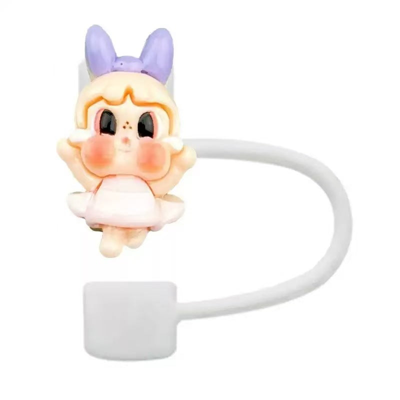 New Cartoon Glossy Crybaby Handmade Straw Topper Cap