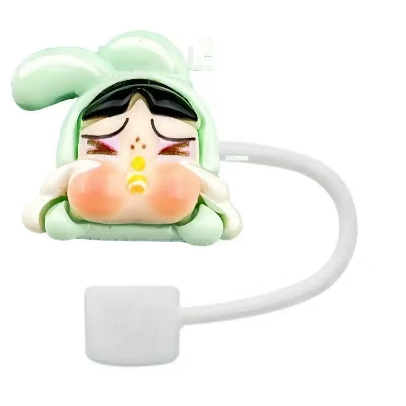 New Cartoon Glossy Crybaby Handmade Straw Topper Cap